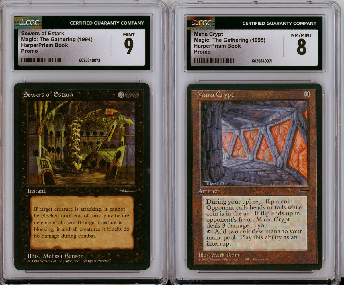 MTG Graded: Mana Crypt CGC 8, Sewers of Estark CGC 9, Giant Badger CGC 7.5, Arena CGC 8 HarperPrism Set of 4