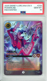 Lorcana Graded: Powerline World's Greatest Rockstar 233/204 Enchanted (2025) PSA 10