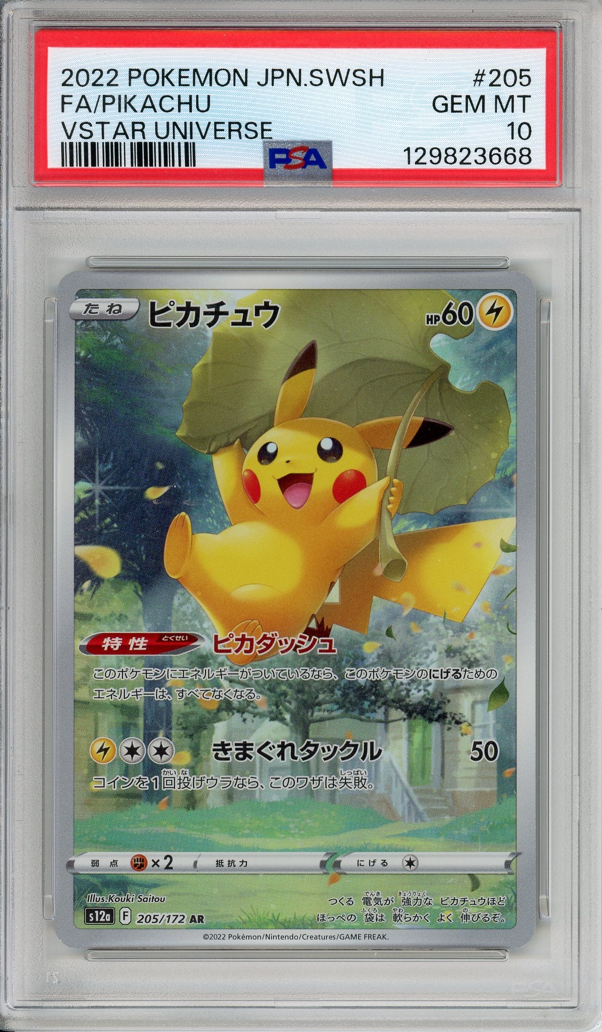 Pokemon Graded: JP Pikachu 205/172 Vstar Universe (2022) Full Art
