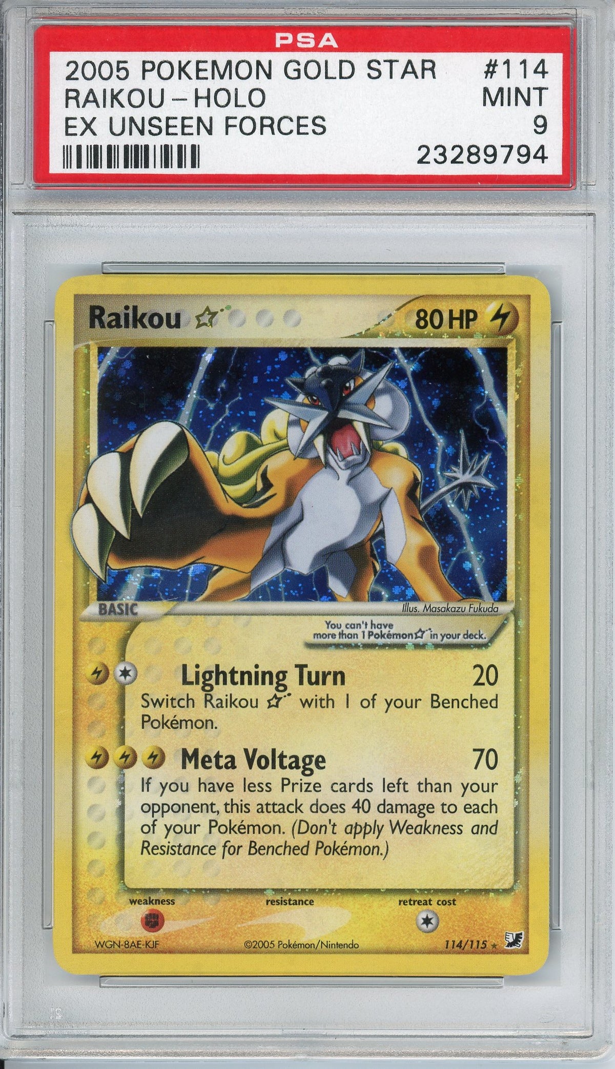 Pokemon Graded: Raikou Gold Star PSA 9