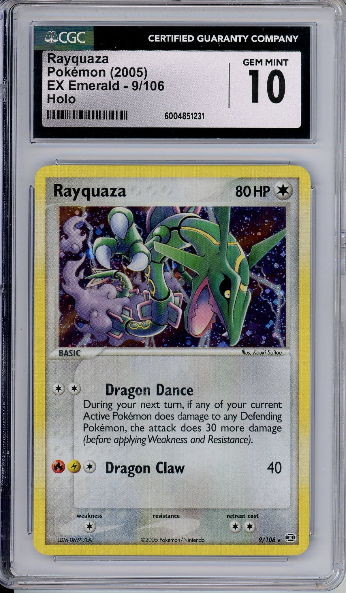 Pokemon Graded: Rayquaza 9/106 EX Emerald (2005) Holo CGC 10