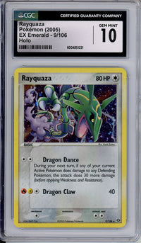 Pokemon Graded: Rayquaza 9/106 EX Emerald (2005) Holo CGC 10