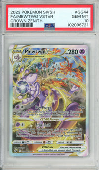 Pokemon Graded: Mewtwo VSTAR GG44/GG70 Crown Zenith (2023) Full Art PSA 10