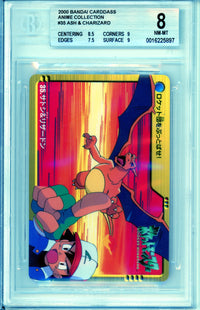 Pokemon Graded: Ash & Charizard #35 Bandai Carddass (2000) Beckett 8