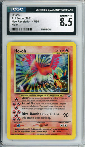 Pokemon Graded: Ho-Oh 7/64 Neo Revolution (2001) Holo CGC 8.5