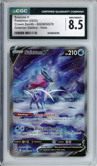 Pokemon Graded: Suicune V GG38/GG70 Crown Zenith (2023) Galarian Gallery Holo CGC 8.5