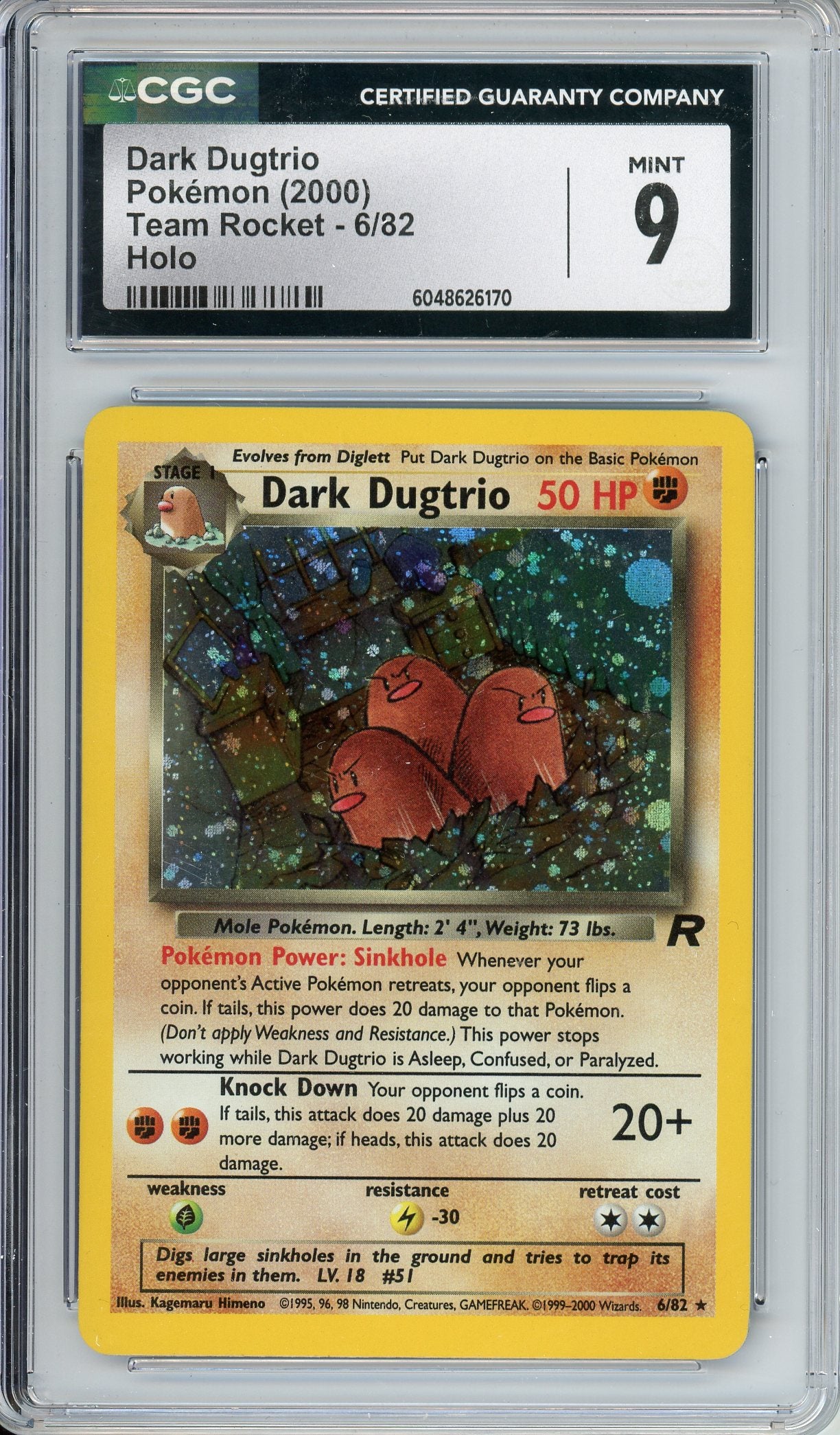 Pokemon Graded: Dark Dugtrio 6/82 Team Rocket (2000) Holo CGC 9