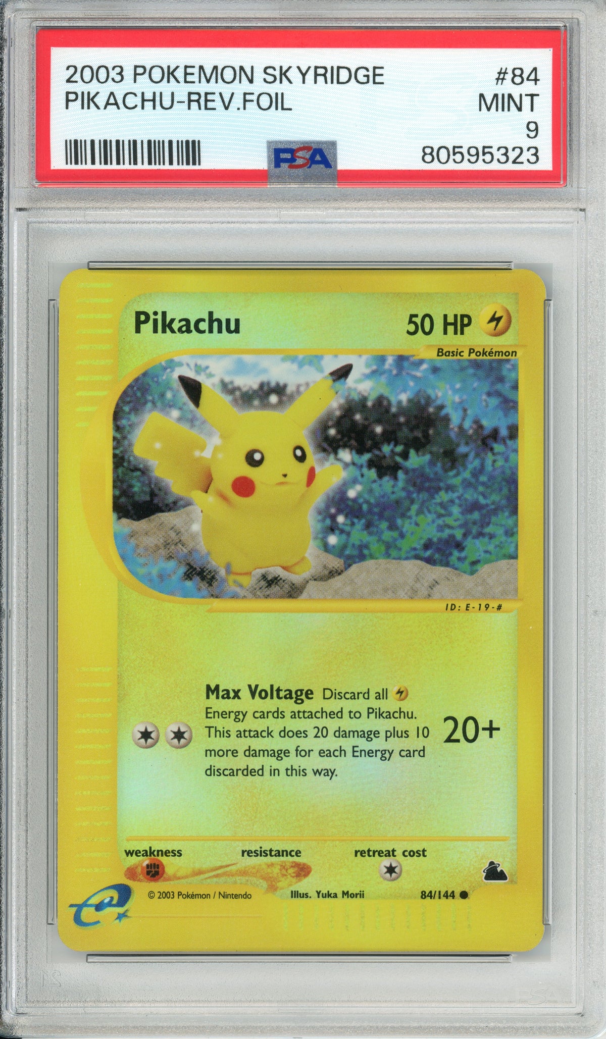 Pokemon Graded: Pikachu 84/164 Skyridge (2003) Rev. Foil PSA 9