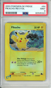Pokemon Graded: Pikachu 84/164 Skyridge (2003) Rev. Foil PSA 9