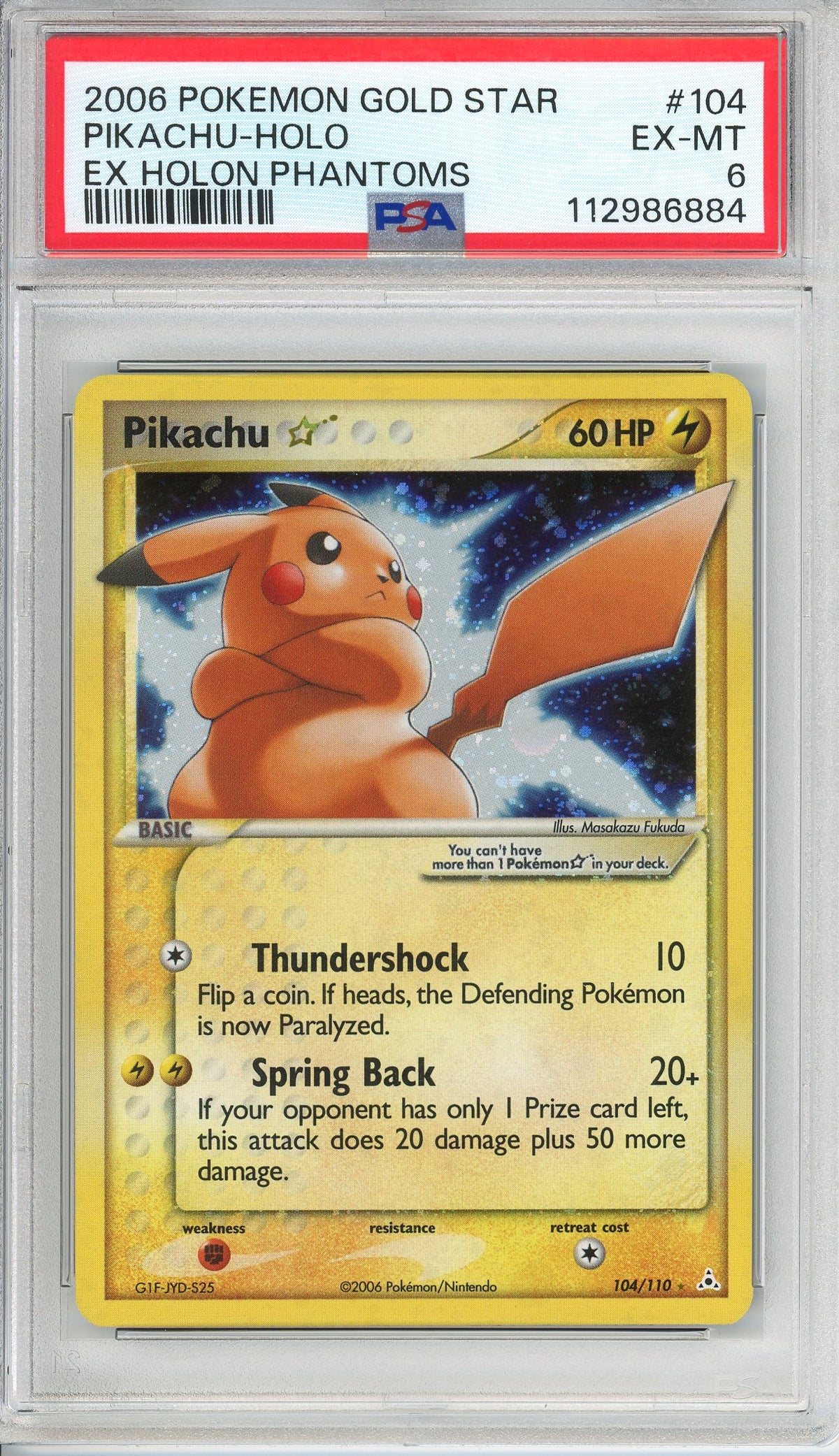 Pokemon Graded: Pikachu Gold Star PSA 6