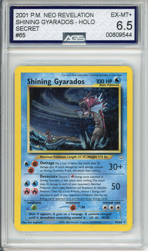 Pokemon Graded: Shining Gyarados 65/64 Neo Revelation (2001) Secret Rare Holo AGS 6.5