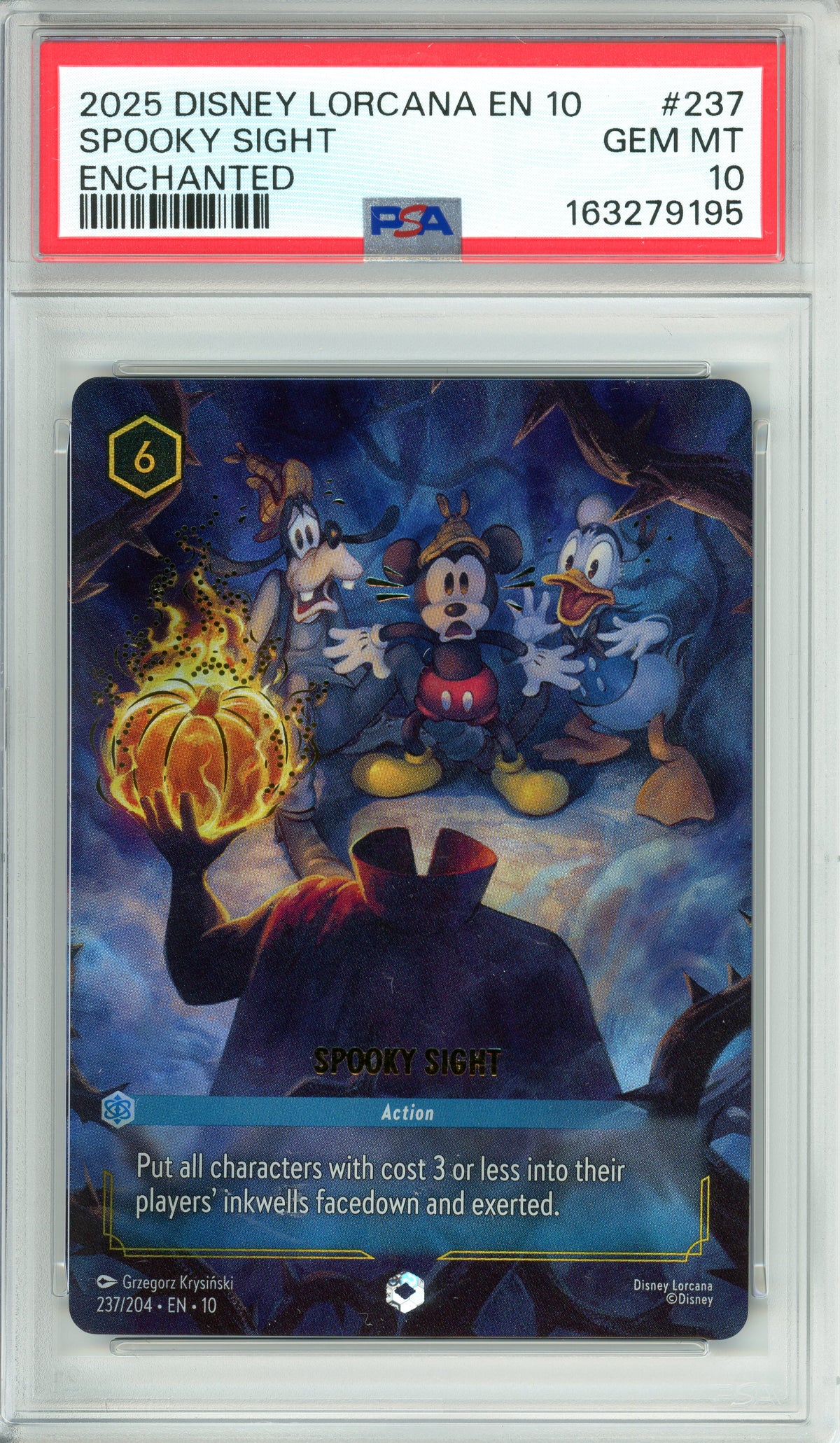 Lorcana Graded: Spooky Sight 237/204 Enchanted (2025) PSA 10