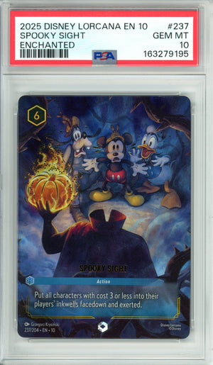 Lorcana Graded: Spooky Sight 237/204 Enchanted (2025) PSA 10