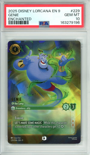 Lorcana Graded: Genie Of The Lamp 229/204 Enchanted (2025) PSA 10