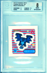 Pokemon Graded: Mega Charizard X Vol. 144 XY Panseal Deco (2013) Beckett 8