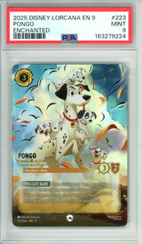 Lorcana Graded: Pongo Determined Father 223/203 Enchanted (2025) PSA 9