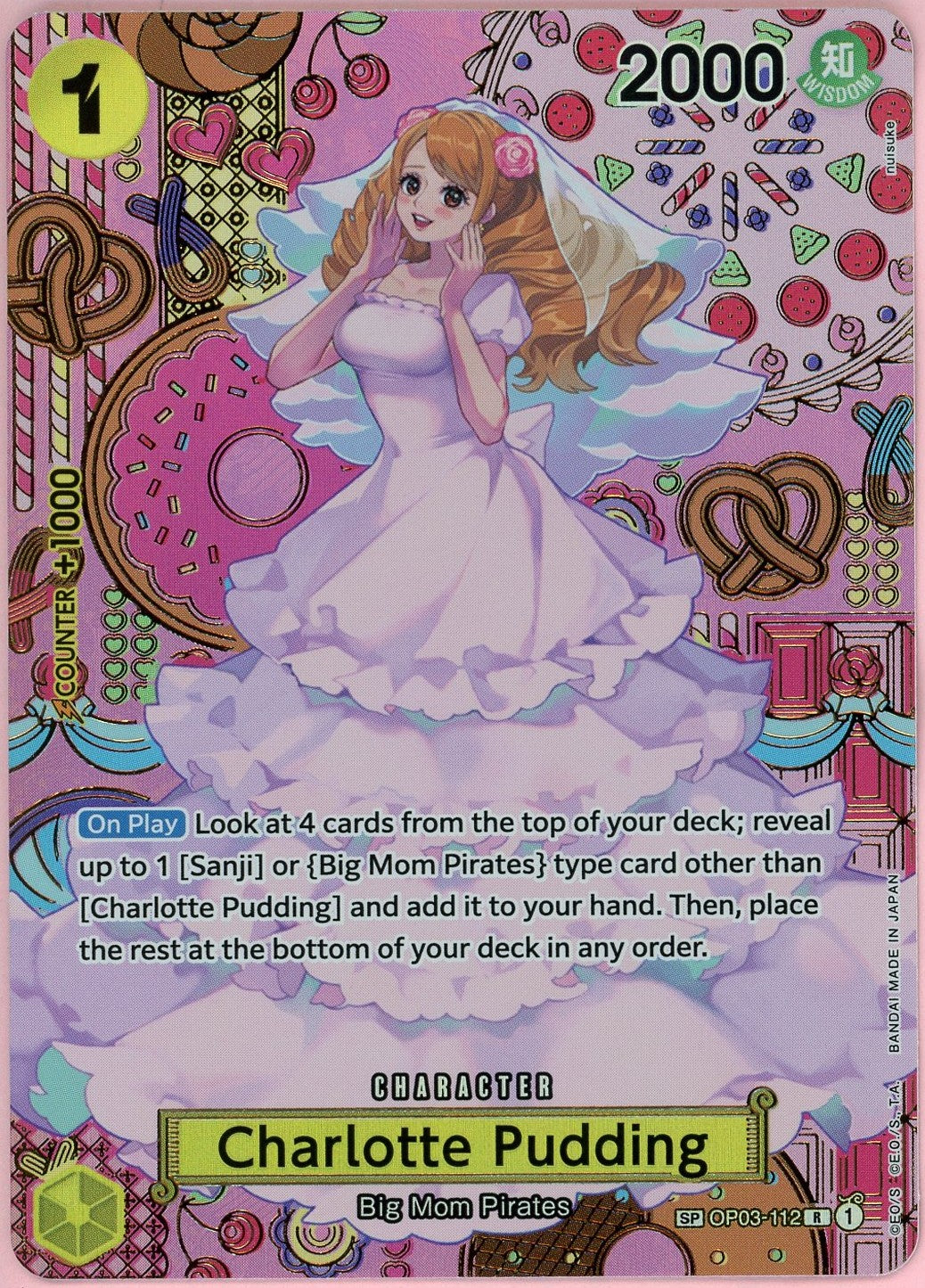 One Piece Single: Charlotte Pudding Alt Art OP03-112 Two Legends NM