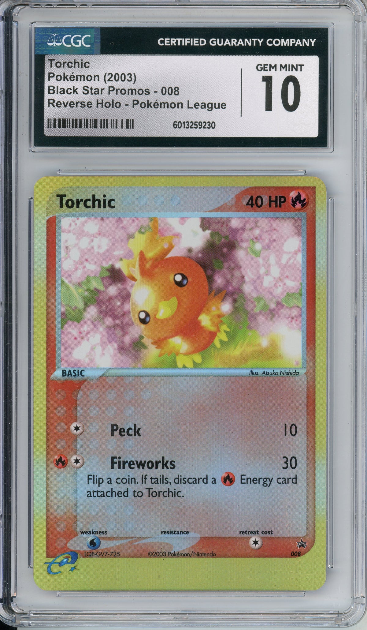 Pokemon Graded: Torchic #8 League Promo (2003) Reverse Holo CGC 10