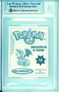 Pokemon Graded: #06 Charizard Ultra Figus 2 Stickers (2000) Beckett 8