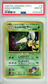Pokemon Graded: Koga's Beedrill #15 Gym 2 (1999) Holo PSA 10