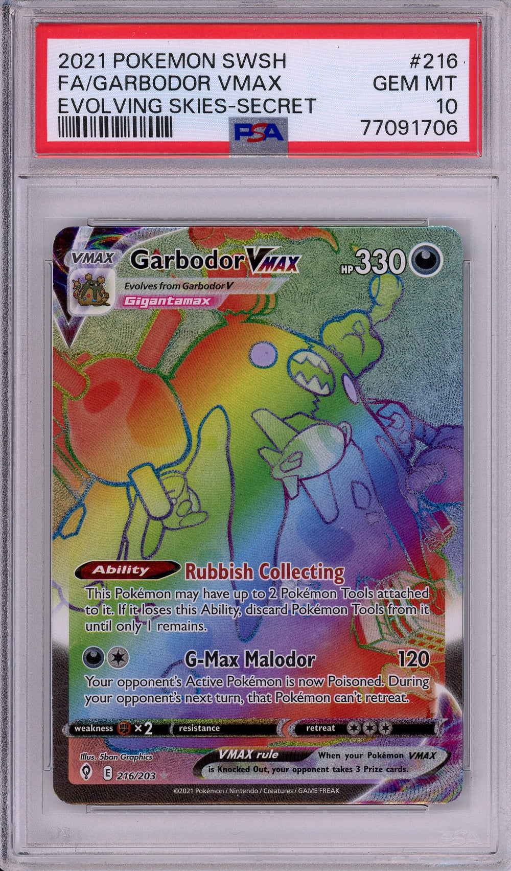 garbodor vmax pokemon card value Graded: Garbador PSA 10 – Double Infinity Gaming Pack Option::Legendary Birds (Heavy) Books that Pokemon cant retreat. Pokemon Trading Card Game