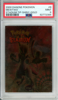 Pokemon Graded: Mewtwo #150 Danone Stadium Tip (2000) Gold PSA 9