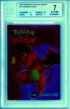 Pokemon Graded: #06 Charizard Stadium Danone (2000) Holo Beckett 7