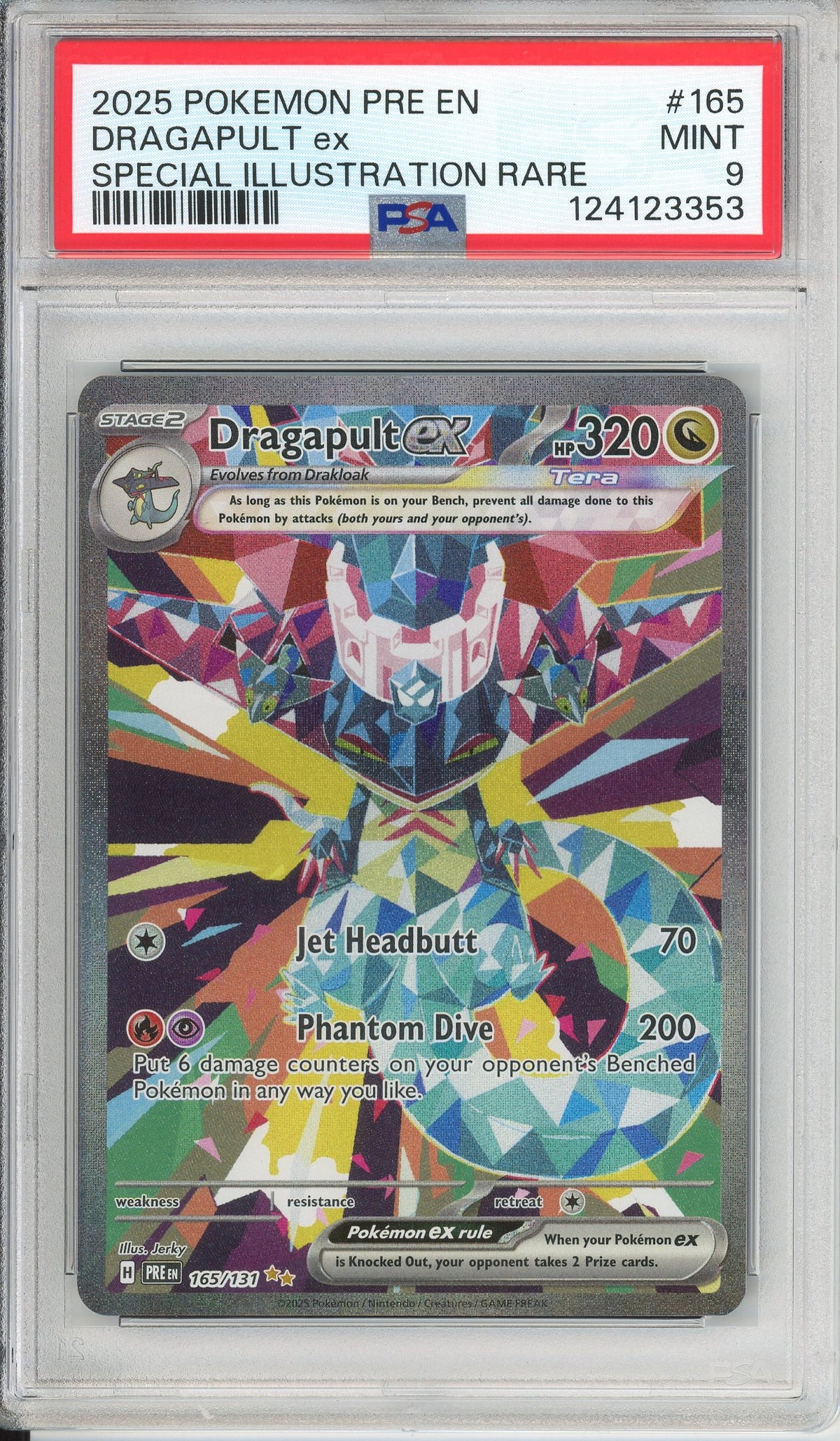 Pokemon Graded: Dragapult ex 165/131 Prismatic Evolutions (2025) SIR Holo PSA 9