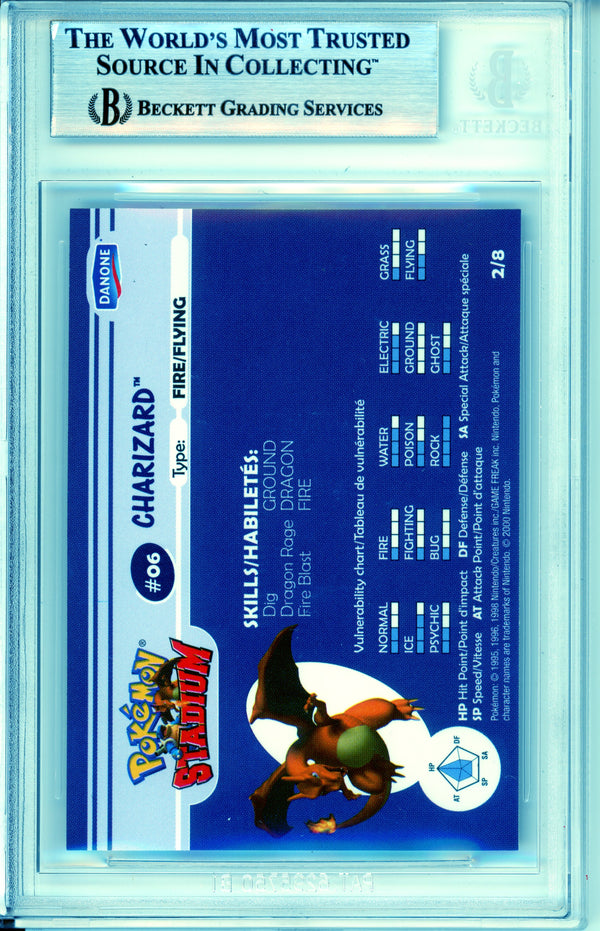 Pokemon Graded: #06 Charizard Stadium Danone (2000) Holo Beckett 7