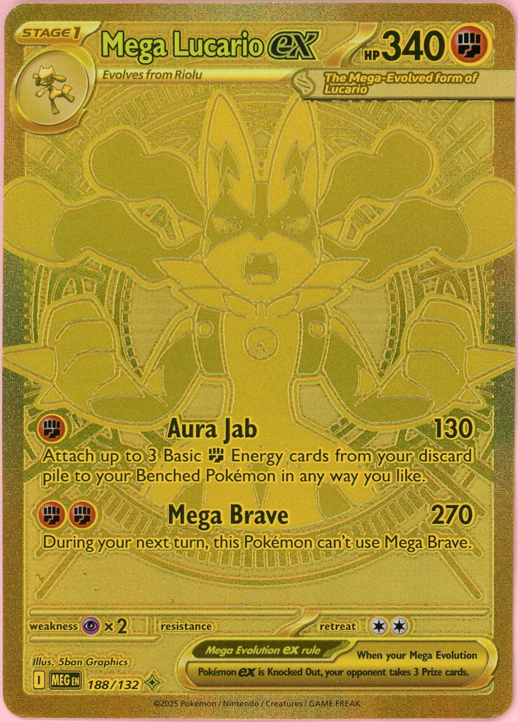 Pokemon Single: Mega Lucario ex 188/132 Mega Evolution (2025