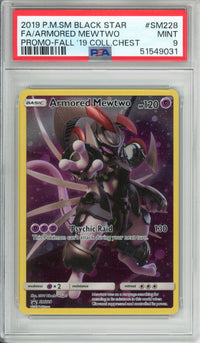 Pokemon Graded: Armored Mewtwo #SM228 Collector's Chest Promo (2019) Full Art PSA 9
