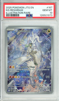 Pokemon Graded: N's Reshiram 167/159 Journey Together (2025) IR Holo PSA 10