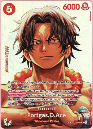 One Piece Single: Portgas D. Ace ST15-005 The Time Of Battle Special Rare NM