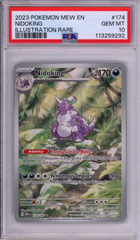 nidoking pokemon card value What is the of a rare with a dramatic holo shift error? It now takes 20 Poison damage instead of 10 after each players turn (even if it was already Poisoned). Nidoking 174/165 - Pokmon Extended