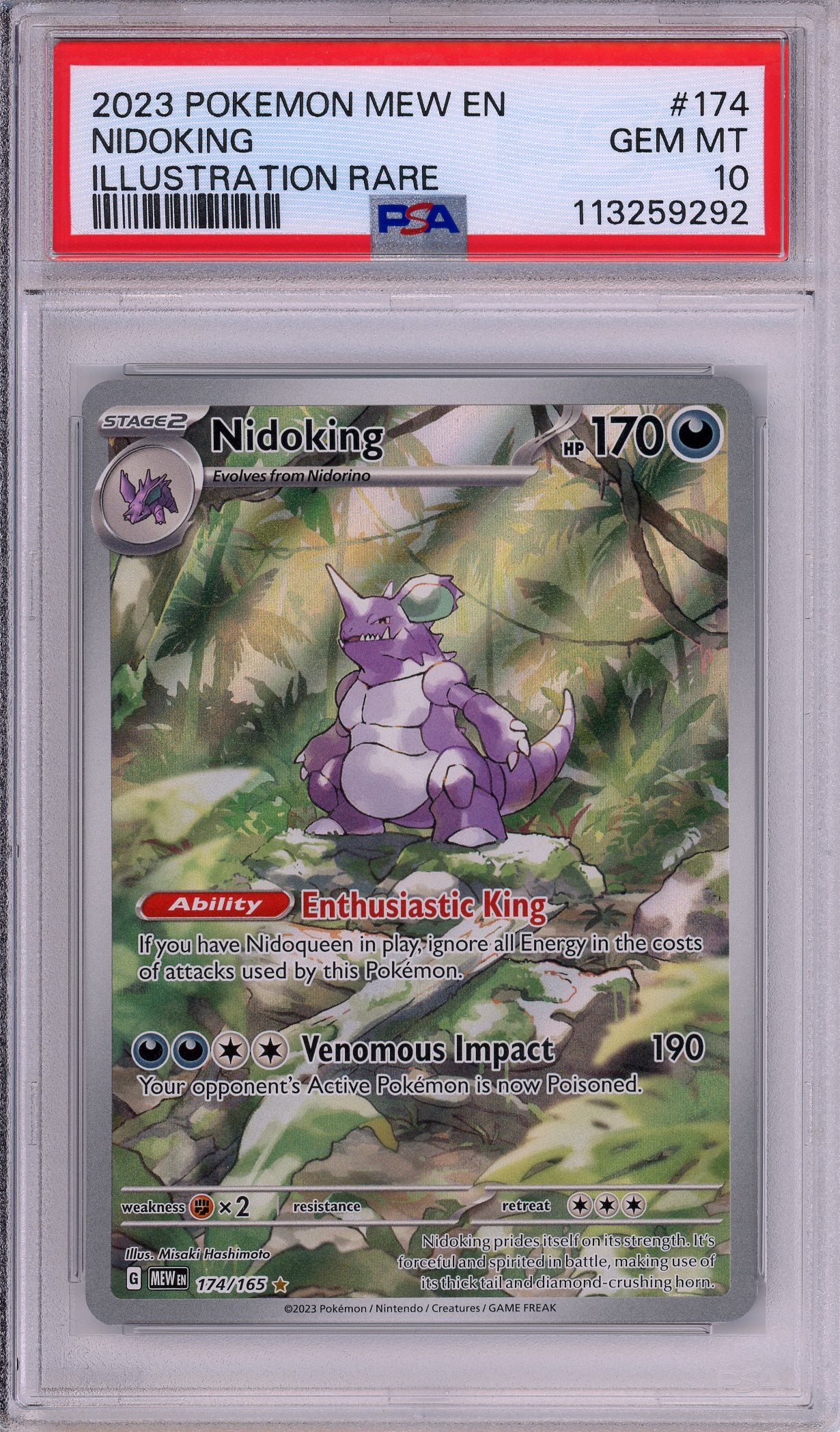 Pokemon Graded: Nidoking 174/165 Scarlet & Violet 151 (2023) IR Holo P Double Infinity Gaming Pokemon Graded: Nidoking 174/165 Scarlet & Violet 151 (2023) IR Holo P Double Infinity Gaming
