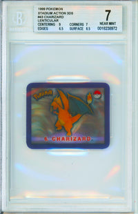 Pokemon Graded: Charizard #43 Stadium Action 3DS Lenticular (1999) Beckett 7