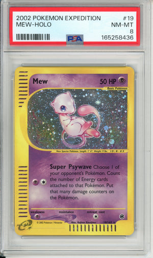 Pokemon Graded: Mew 19/165 Expedition (2002) Holo PSA 8