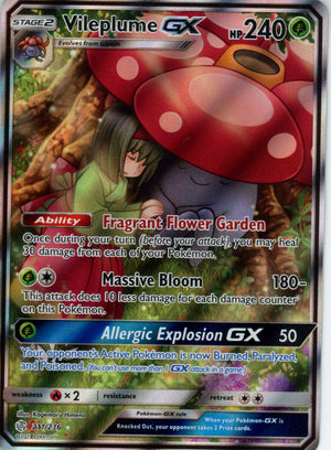 Pokemon Single: Vileplume GX- SM - Cosmic Eclipse 211/236 NM