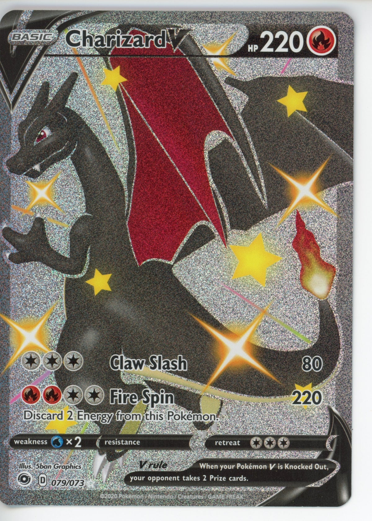 Pokemon Single: Charizard V (Secret) CHP 079/073 - NM