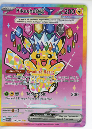 Pokemon Single: Pikachu Ex - 277/217 ME: (ASC)- NM