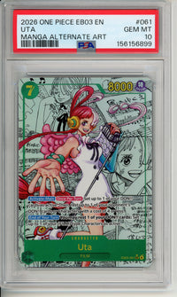 One Piece Graded: Uta (2026) EB03-061 Manga Alternate Art PSA 10
