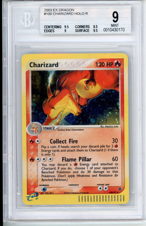 Pokemon Graded: Charizard Holo R 2003 EX Dragon #100 Beckett 9