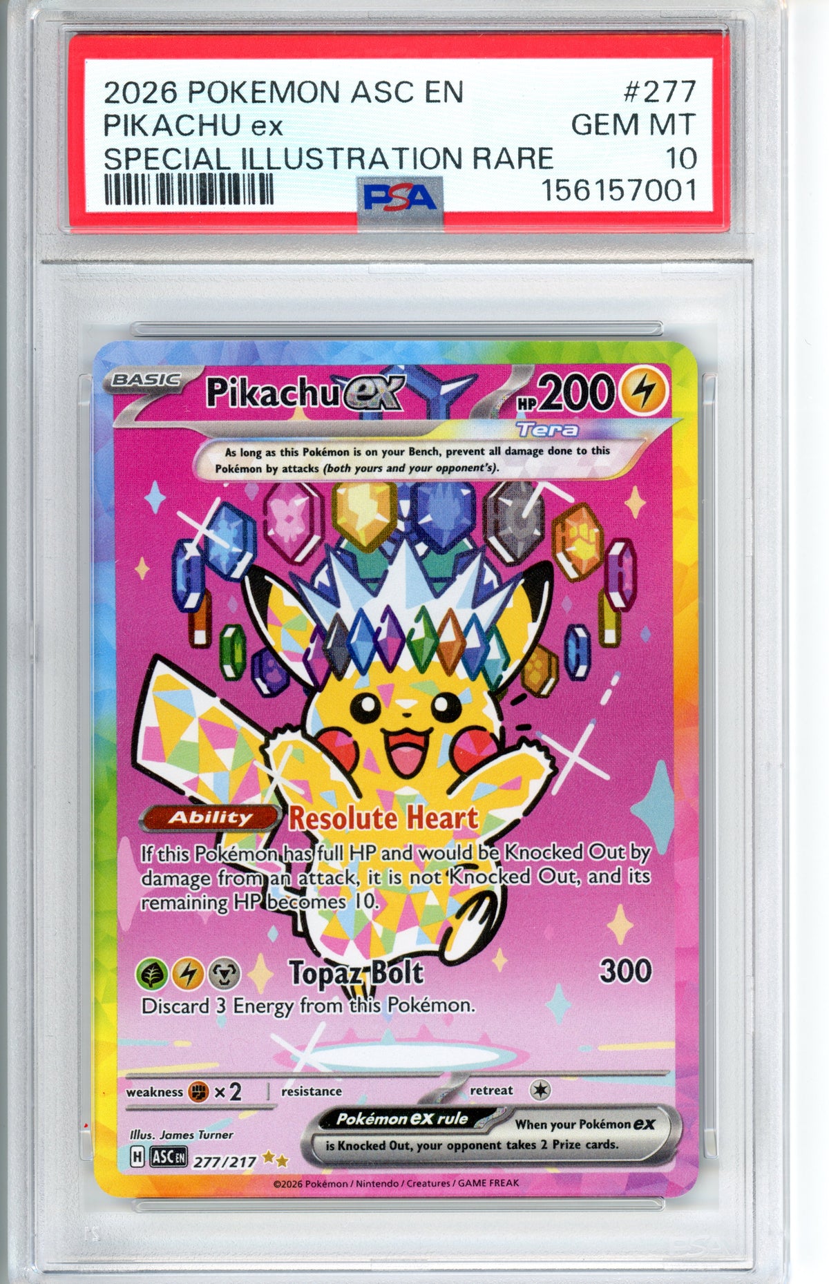 Pokemon Graded: Pikachu EX #277 Special Illustration 2026 PSA 10