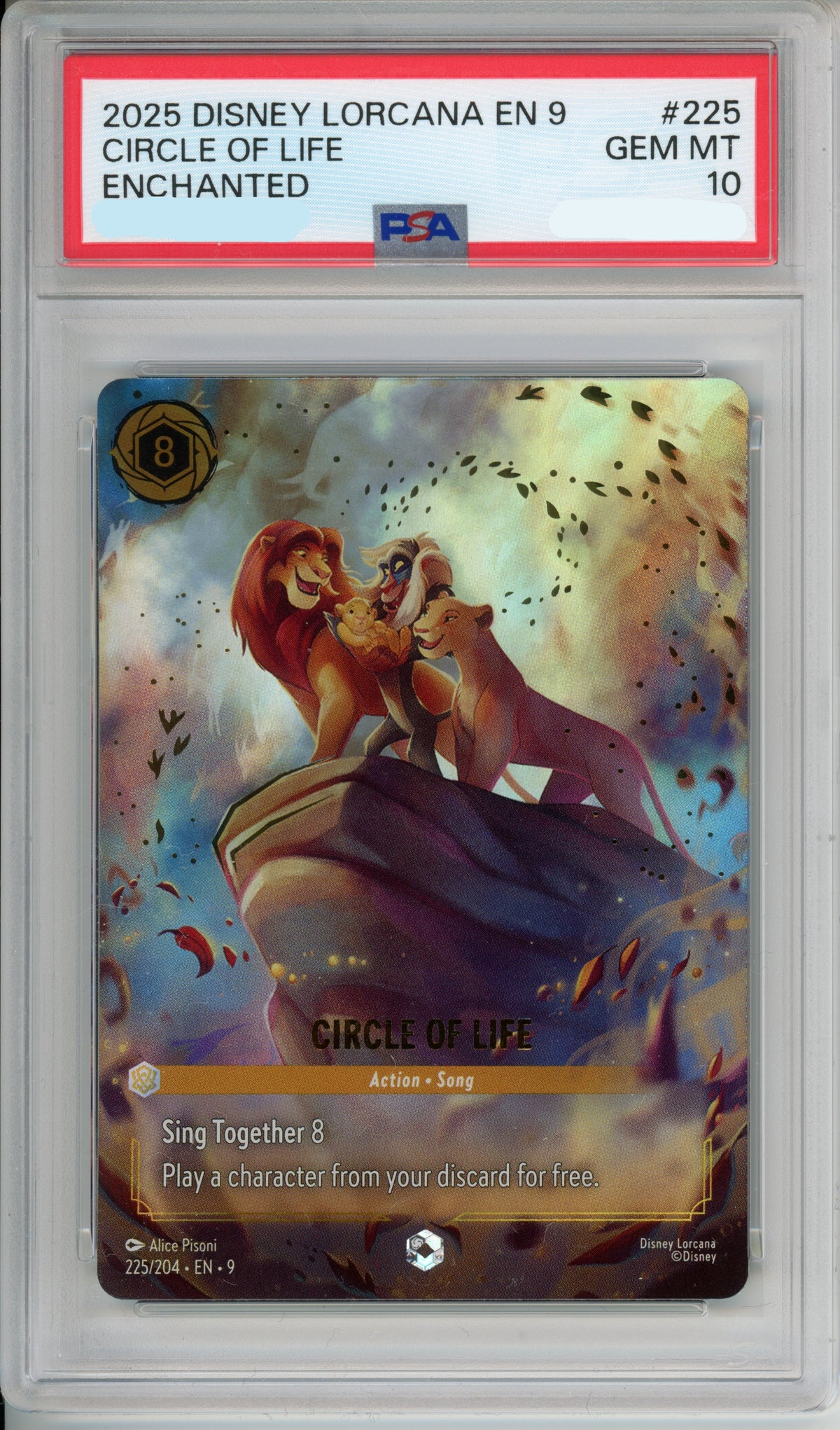 Lorcana Graded: Circle of Life- Enchanted 2025 #225 PSA 10