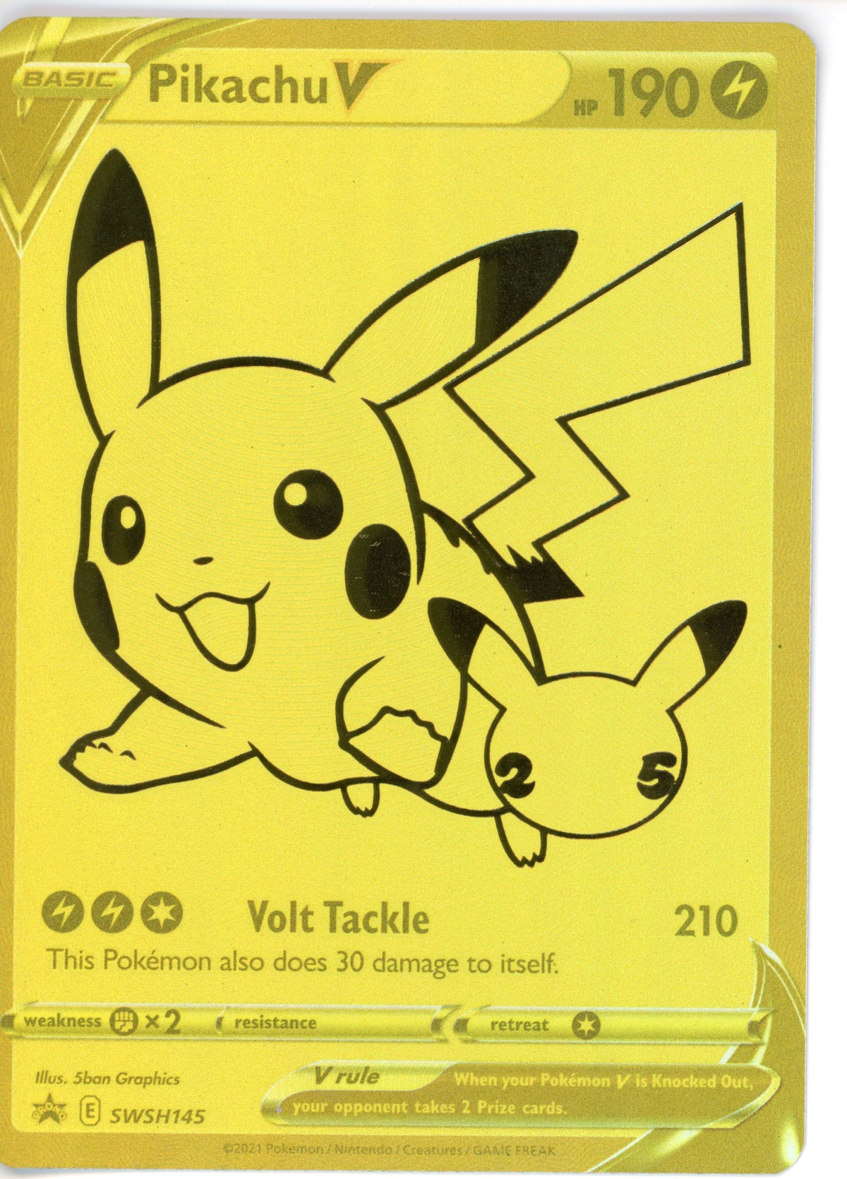 Pokemon Single: Pikachu V SWSH145 NM