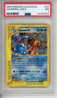 Pokemon Graded: 2003 Azumarill- Holo H4 PSA 7