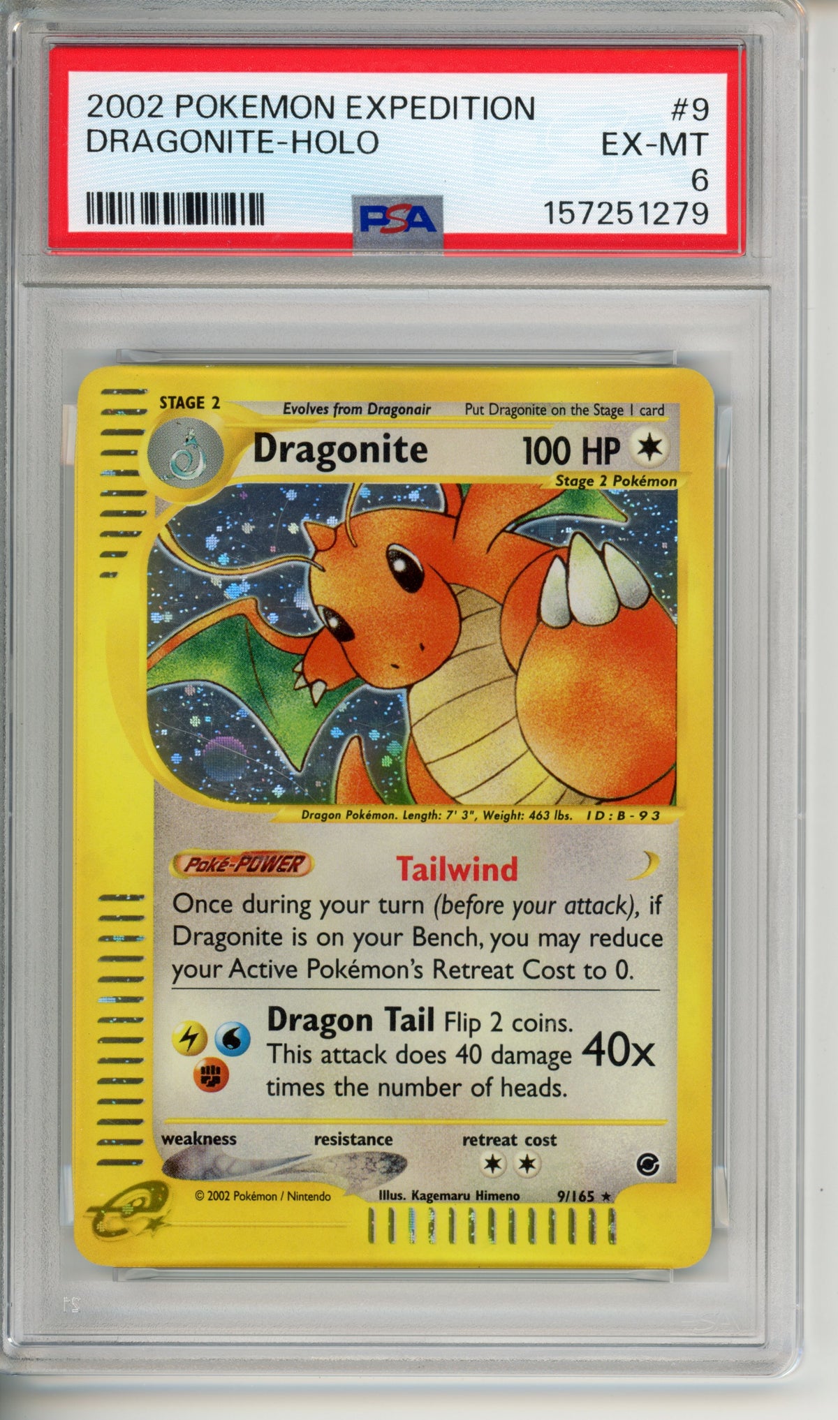 Pokemon Graded: Dragonite Holo 2002 #9 PSA 6