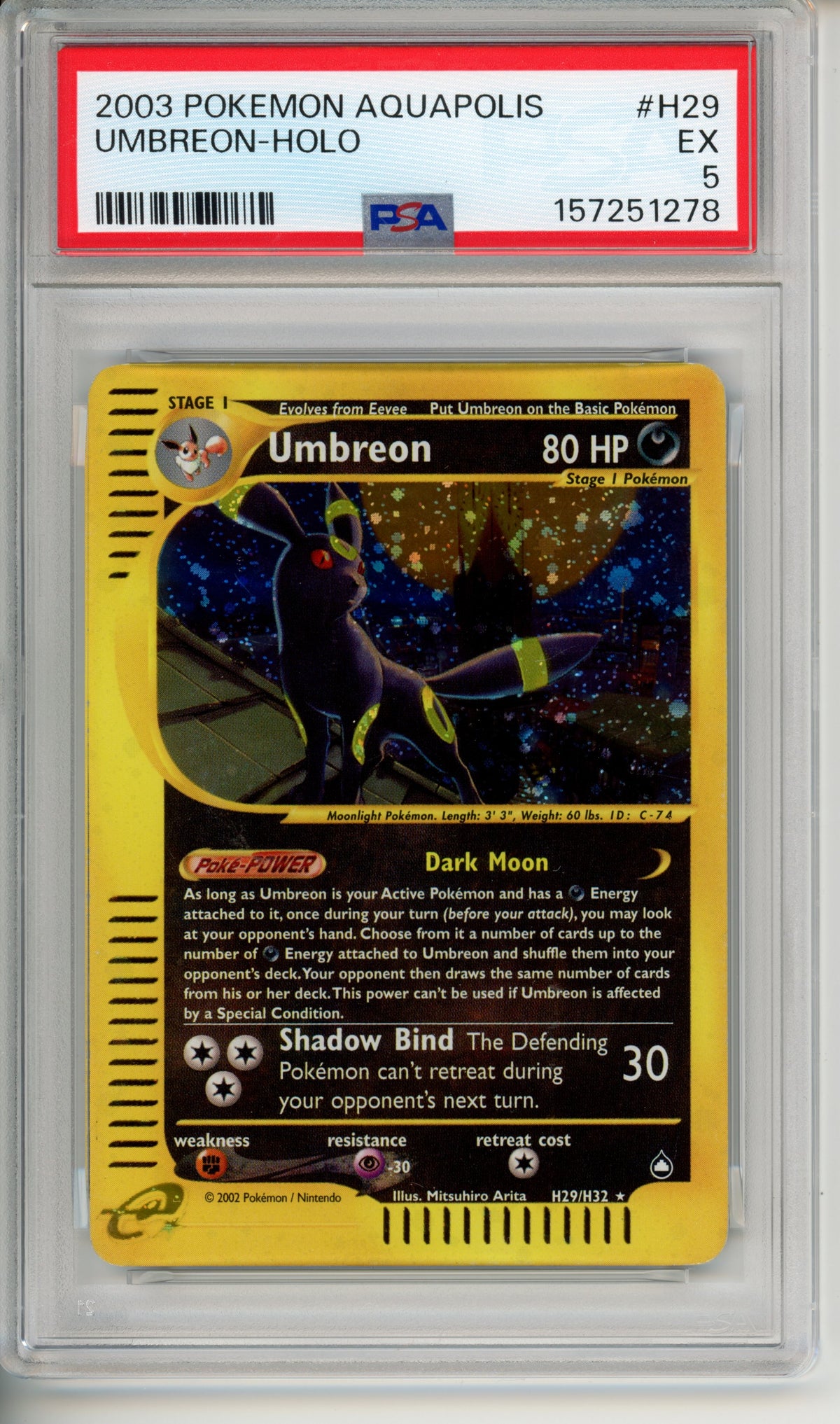 Pokemon Graded: Umbreon Holo H29/H32 PSA 5