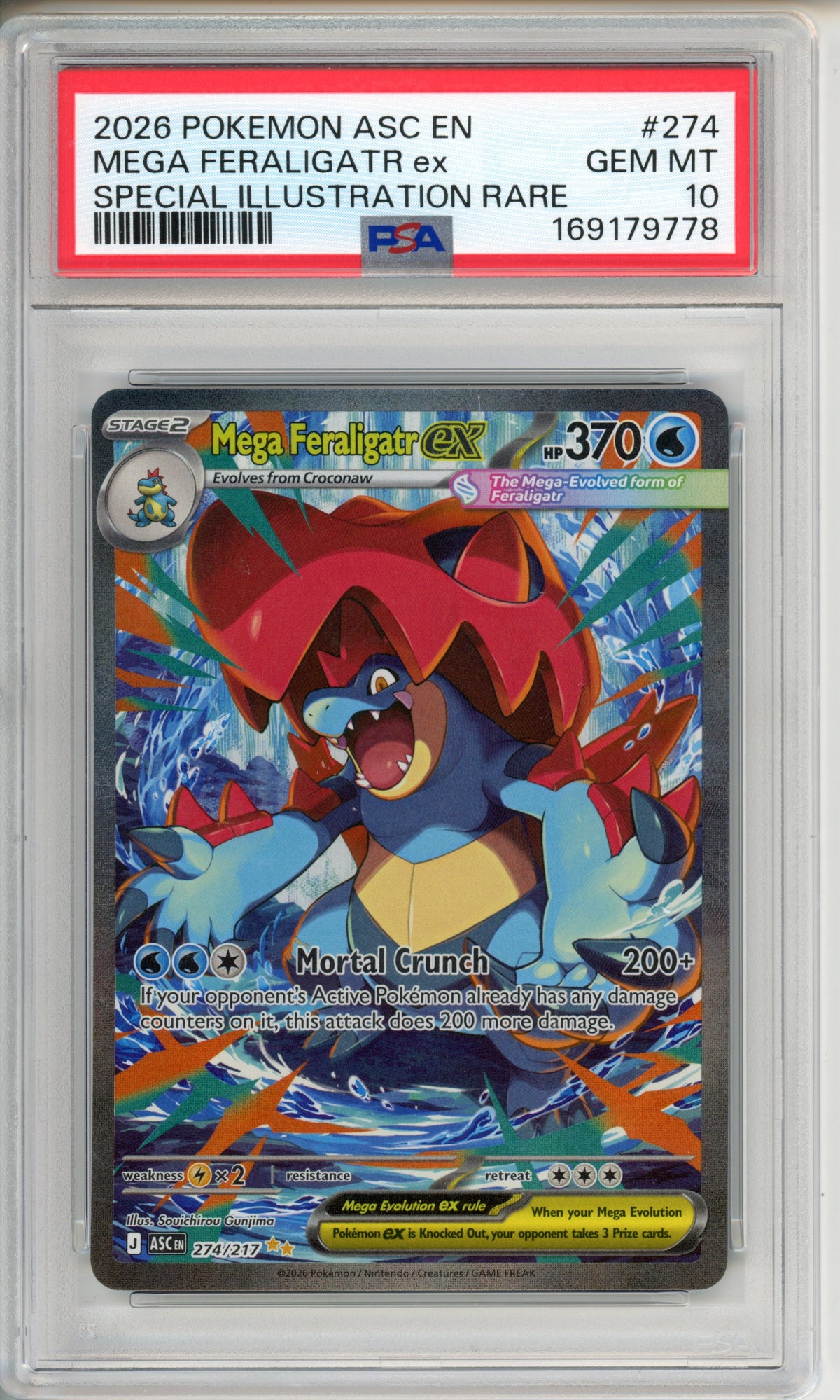 Pokemon Graded: Mega Feraligatr EX #274 PSA 10