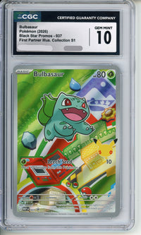 Pokemon Graded: Bulbasaur 2026 Black Star Promo 037 CGC 10
